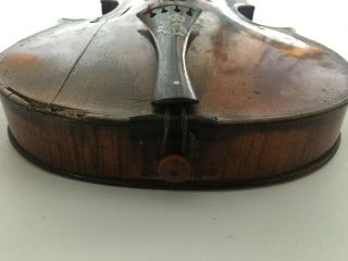 antique violin patina mop bow wooden coffin case restoration 14,  1/4 