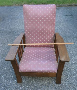 Mission Morris Stickley Era Oak Chair Roycroft Era - Push Button Recliner
