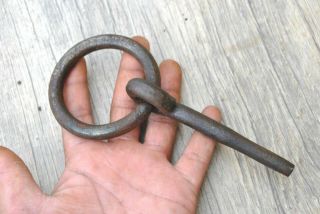 10pc Vtg horse iron tie hitching post ring handforged stable harness farm decor 6