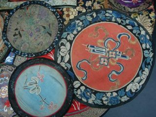 LARGE GROUP OF ANTIQUE CHINESE EMBROIDERED SILK PANELS 6