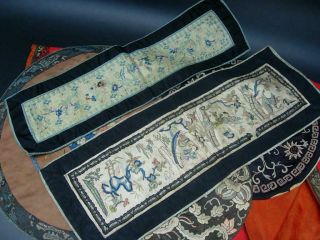 LARGE GROUP OF ANTIQUE CHINESE EMBROIDERED SILK PANELS 8