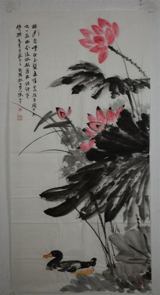 Elegant Large Chinese Painting Signed Master Zhang Daqian F1592