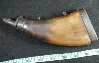 1889 Buffalo Bill ' s Wild West Flat Powder Horn Etched Property Marks 2
