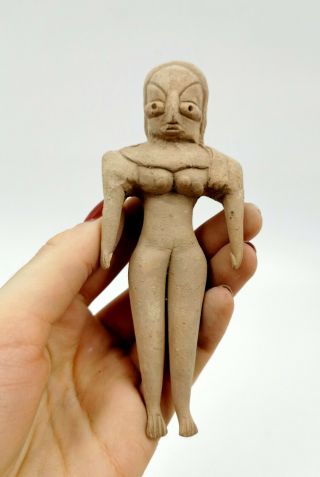 Indus Valley Ca.  2500 Bc Terracotta Standing Female Fertility Idol - R234