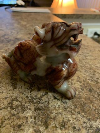 Chinese Jade Dragon Figure Hand Carved