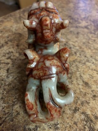 Chinese Jade Dragon Figure Hand Carved 7