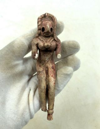 Indus Valley Ca.  2500 Bc Terracotta Standing Female Fertility Figurine R15