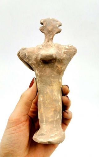 SYRO HITITE CA.  2000 BC TERRACOTTA STANDING FEMALE FERTILITY IDOL - R379 3