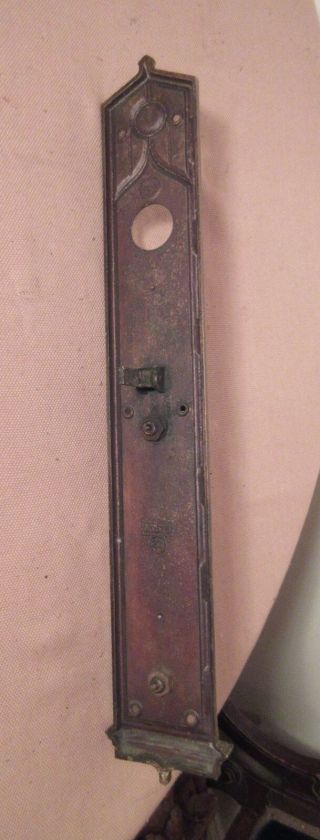 HUGE antique solid bronze ornate industrial Gothic religious church door handle 10