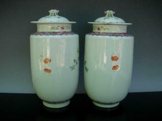 OLD CHINESE FAMILLE ROSE PORCELAIN JARS AND COVERS 3