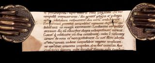 Romanesque Manuscript Leaf Werner Ellerbach Deflorationes Early Medieval Vellum