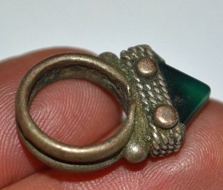 Antique Tuareg Small Metal Berber Hair Ring Pendant W Stone Sahara Desert Africa