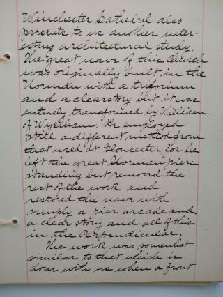 1894 HANDWRITTEN TRAVEL DIARY - Voyage - England Pilgrimage - Cathedrals - Churches - RARE 11