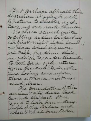 1894 HANDWRITTEN TRAVEL DIARY - Voyage - England Pilgrimage - Cathedrals - Churches - RARE 5