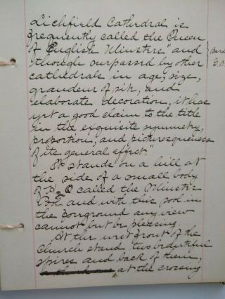 1894 HANDWRITTEN TRAVEL DIARY - Voyage - England Pilgrimage - Cathedrals - Churches - RARE 8