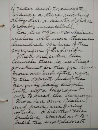 1894 HANDWRITTEN TRAVEL DIARY - Voyage - England Pilgrimage - Cathedrals - Churches - RARE 9