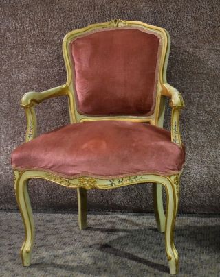 Vintage Painted French Provincial Style Boudoir Chair
