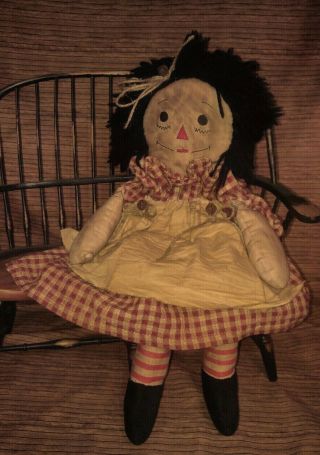 Primitive Decor Doll Handcrafted Folk Art raggedy Ann 3