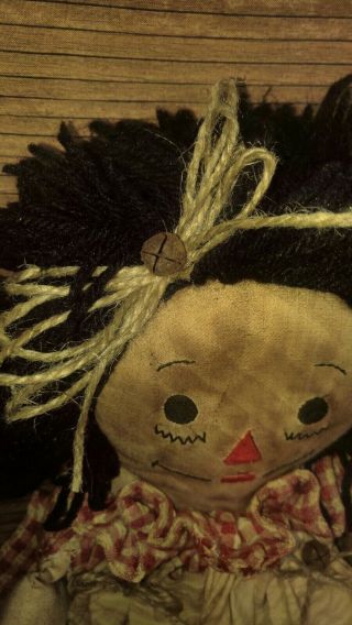 Primitive Decor Doll Handcrafted Folk Art raggedy Ann 4