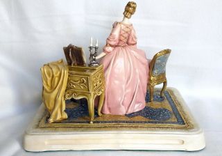 Porcelain figurine a Capodimonte of a female pianist signed A.  Borsato Italy 6