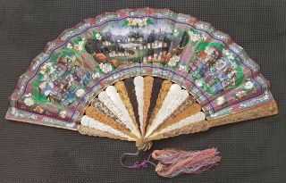 A Fine Chinese Mixed Stick Quality Fan 19th Century