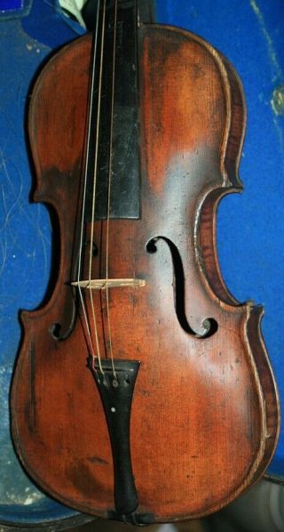 Old antique full size violin with case all needs repairing 8