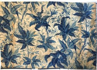 Rare 19th C.  French Printed Toile Like Leaf Print (2795) 2