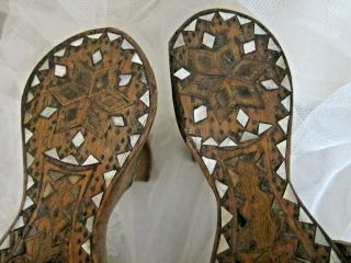 Antique Chinese Shoes with Embroiderd & Inlaid Wooden Platforms 6