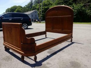 Carved Estate French Oak Antique Bed