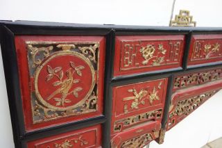 Chinese Antique Carved of Wedding Bed,  Partially Gilded Wth Gold Leaf 19c 2