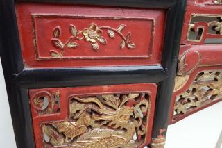 Chinese Antique Carved of Wedding Bed,  Partially Gilded Wth Gold Leaf 19c 4
