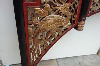 Chinese Antique Carved of Wedding Bed,  Partially Gilded Wth Gold Leaf 19c 5