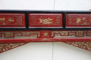 Chinese Antique Carved of Wedding Bed,  Partially Gilded Wth Gold Leaf 19c 6