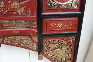 Chinese Antique Carved of Wedding Bed,  Partially Gilded Wth Gold Leaf 19c 8