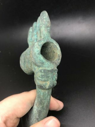 Very Old Roman Bronze Lion Head ancient old Antique Axe 2