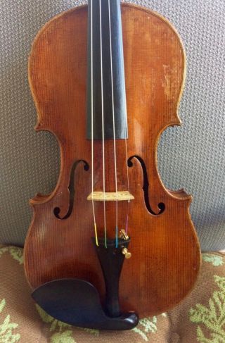 Old Antique Unlabeled Italian French German 4/4 Violin C.  1900