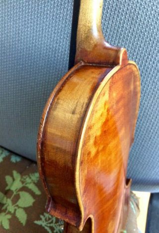 Old antique unlabeled Italian French German 4/4 violin c.  1900 5