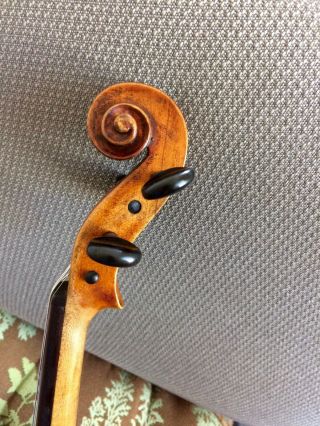 Old antique unlabeled Italian French German 4/4 violin c.  1900 8
