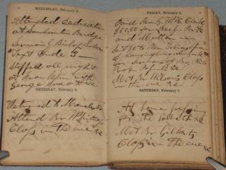 1857 Hand Written Daily Diary Pocketbook Style Full Of Entries