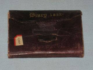 1857 HAND WRITTEN DAILY DIARY POCKETBOOK STYLE FULL OF ENTRIES 2