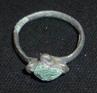 Knight Templar Silver RING with CROSS and STONE GEM Circa 11th - 12th Century AD 5