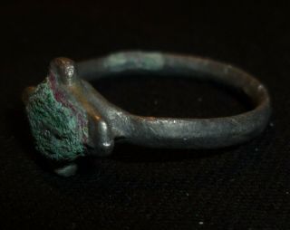 Knight Templar Silver RING with CROSS and STONE GEM Circa 11th - 12th Century AD 6