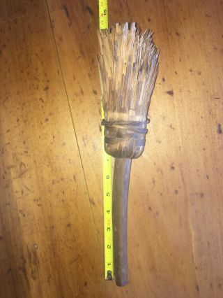 Authentic Shaved Pantry Handmade Whisk Broom Brush 13.  5 Inches - Rare Antique