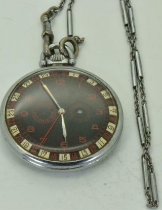 Very rare&highly collectible antique Mido Datometer pocket watch.  Roulette dial 2