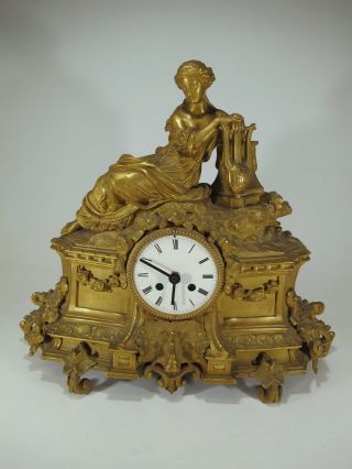 19th C French Gilt Bronze Clock Structure D8548