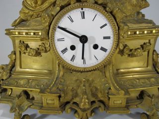 19th C French gilt bronze clock structure D8548 4