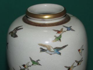 Antique Japanese Satsuma Vase with Rooster and Bird Decoration Signed 7