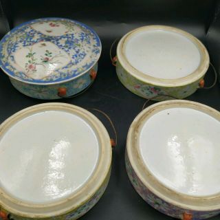 Antique Chinese Famille Rose Porcelain Stacking Container Bowls Dishes 11