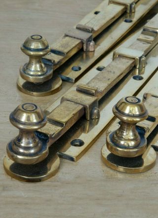 X1 Antique Brass Door Bolt Lock Latch Restored Portuguese Vintage Large Size 12 "