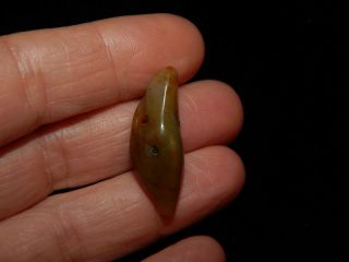 Authentic Pre - Columbian Jade Pendant Bead,  Very Rare Carved Bead,  Costa Rica 3